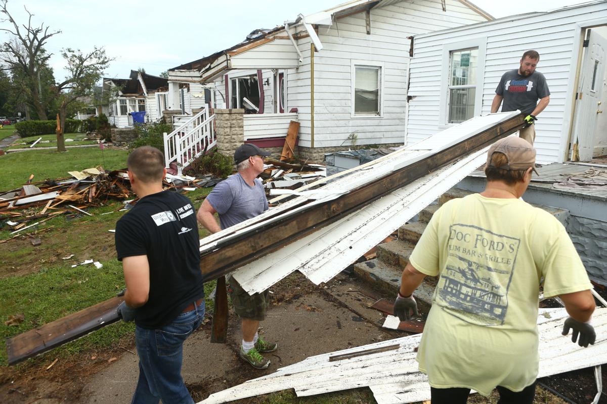 Tornado cleanup along Hoffer Street