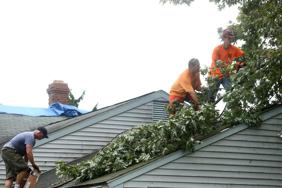 Tornado cleanup along Hoffer Street