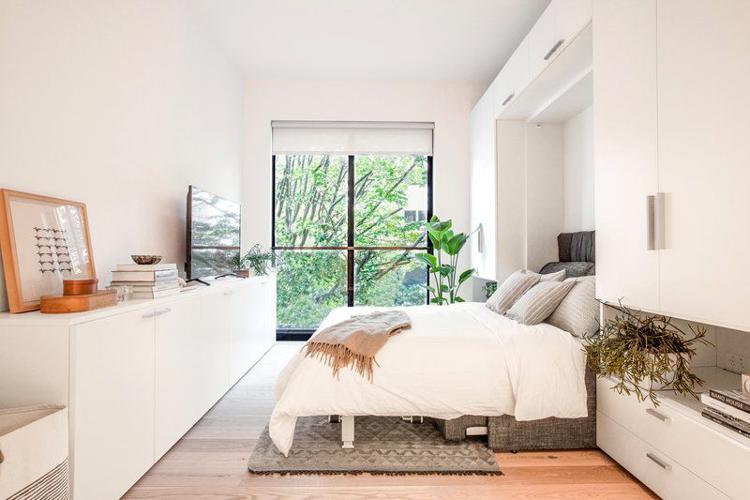 A Small Boston Studio Apartment Has One of the Best DIY Bedroom