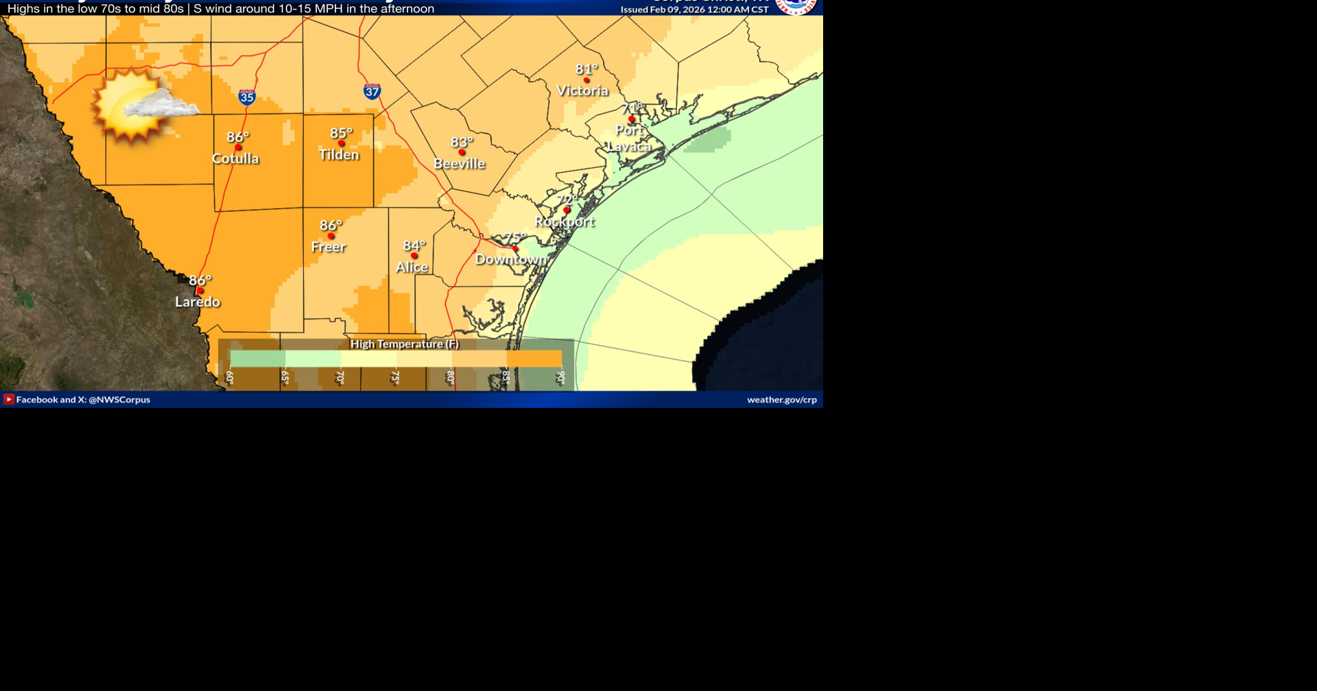 Sunny, warm Monday expected across South Texas