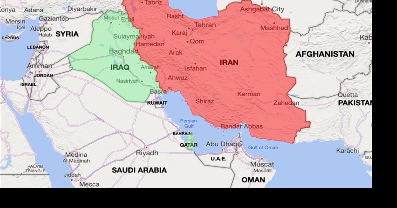 Iran, Iraq, Qatar map | Kten News | kten.com