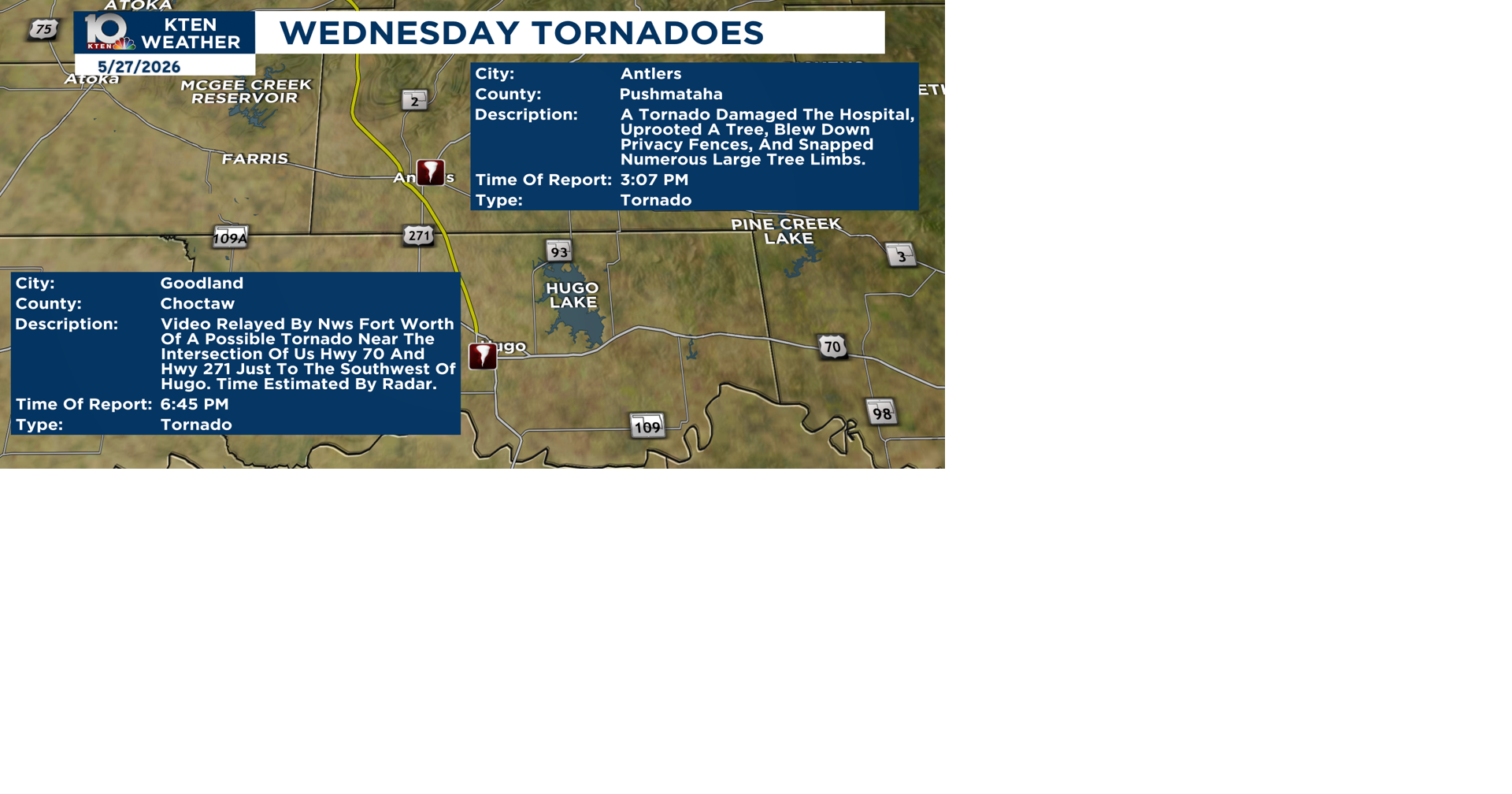 May tornado count now up to 2 in Oklahoma | Weather News | kten.com