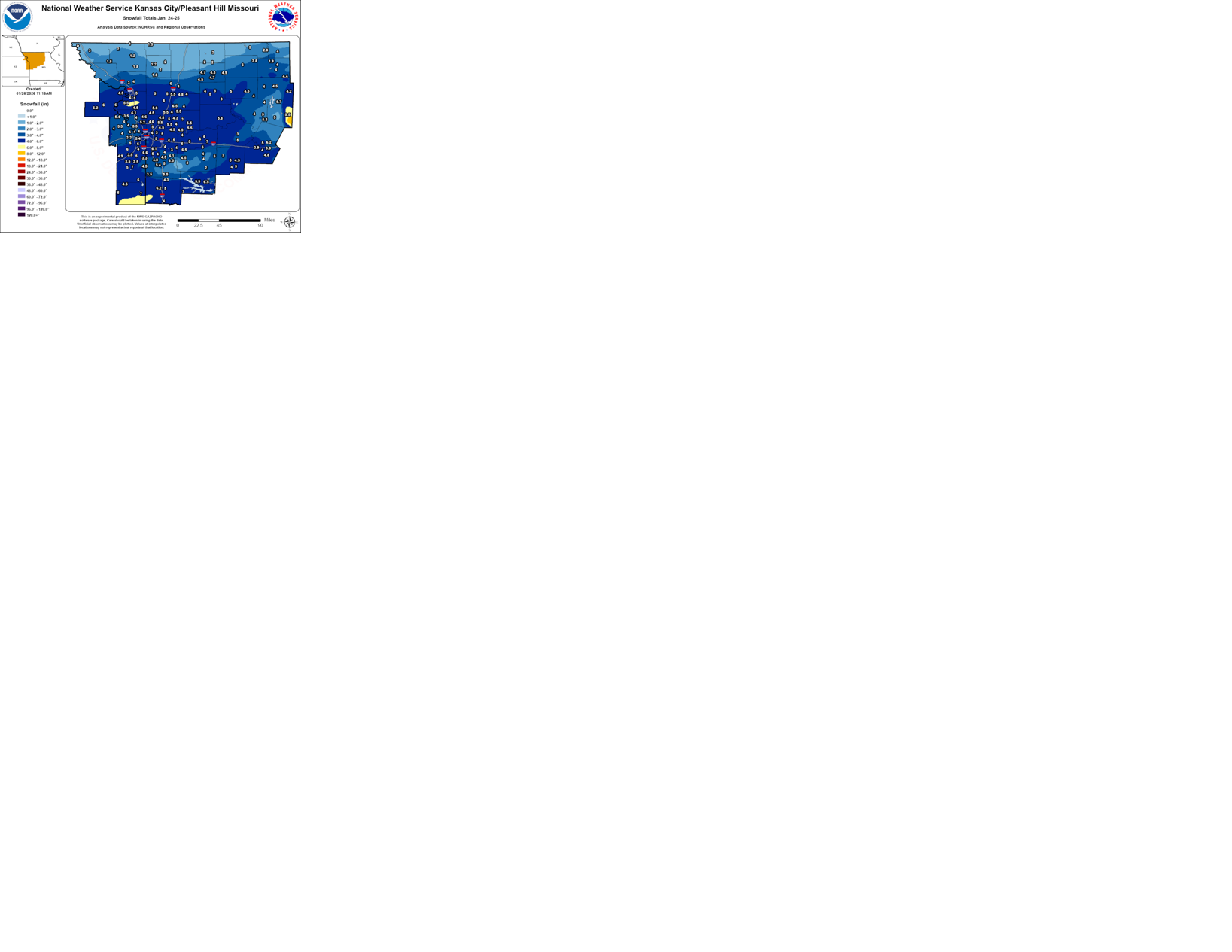 Snowfall totals for the Tri-State area over the weekend | | ktvo.com