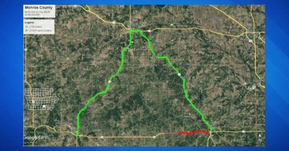 Major southeast Iowa highway closes for 4 months for construction