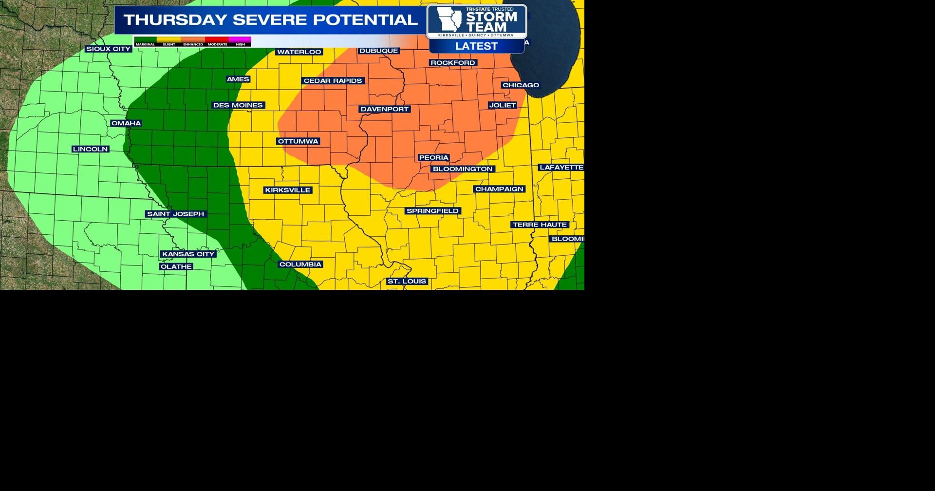 Multiple rounds of severe weather possible for Thursday and Friday ...