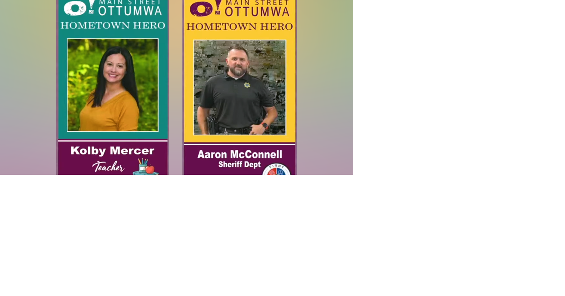Healthcare workers, first responders and teachers now eligible to be featured on Hometown Hero banners in downtown Ottumwa