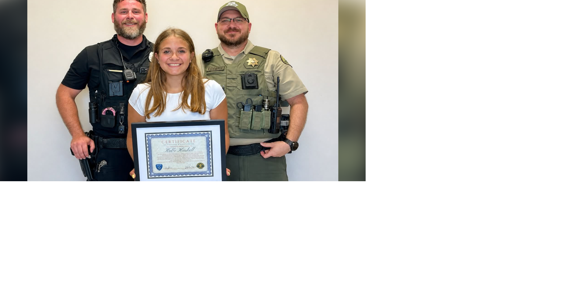 Bloomfield teen’s efforts to save a life recognized by local law enforcement