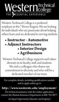 WESTERN TECHNICAL COLLEGE - Ad from 2024-04-20