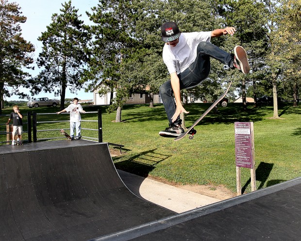 Kids who love to skateboard ramp up their skills at Onalaska Skate Park