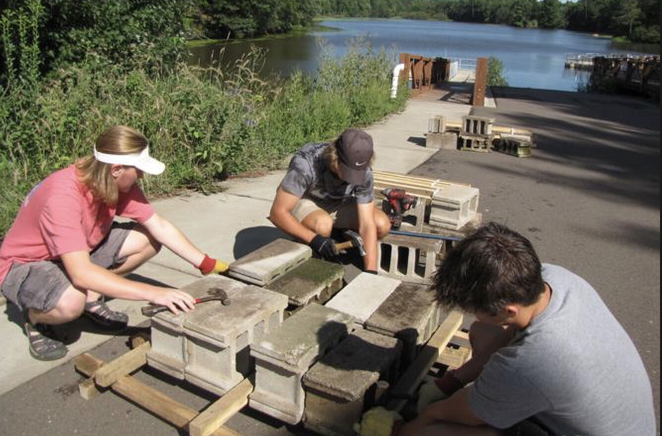 Fish cribs placed in Glen Loch as Eagle Scout project