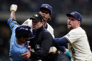 Fallout from Brewers' brawl with Rays sees 4 suspended, fined