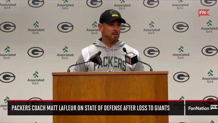 Green Bay Packers Head coach Matt LaFleur throws the challenge