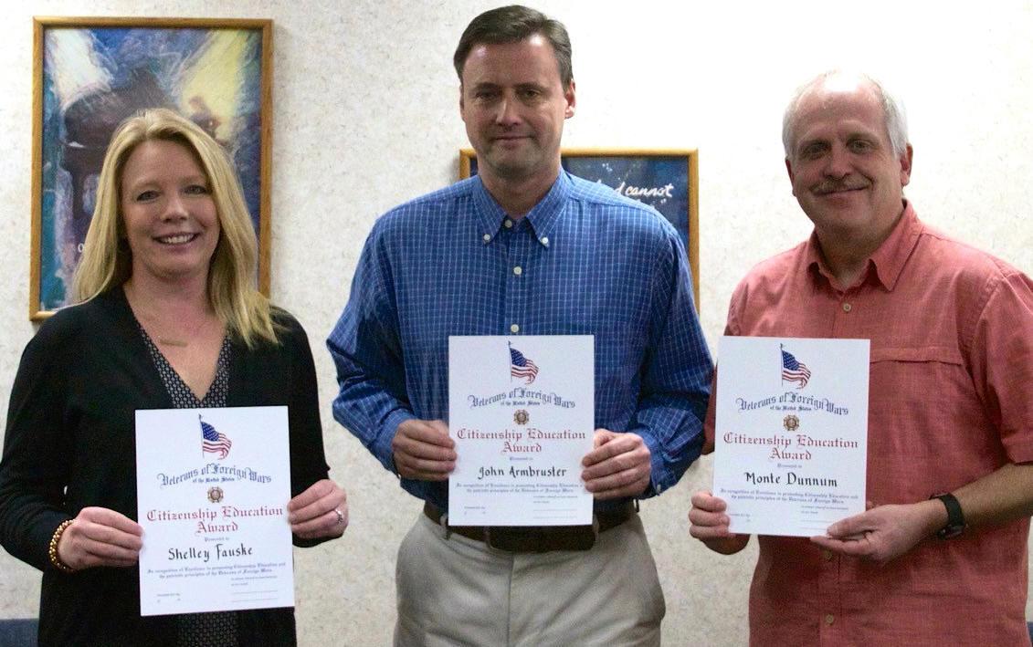 Westby district teachers recognized by the VFW in 2017