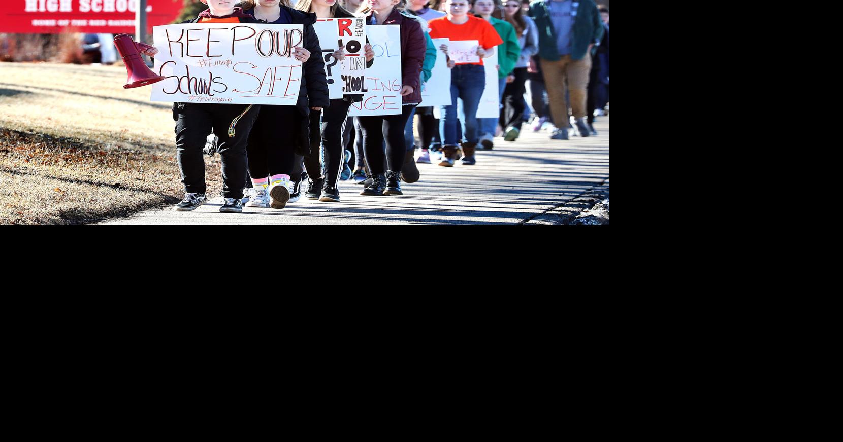 Hundreds of La Crosse Central High School students walk out to protest