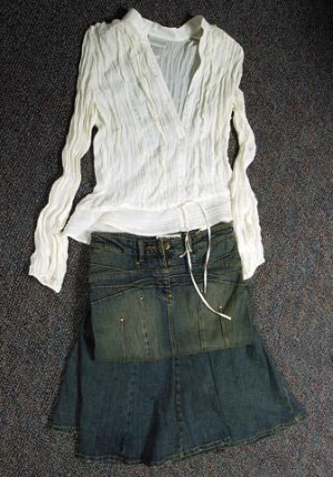 bisou bisou denim mermaid skirt