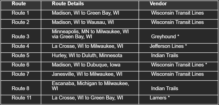 Map Bus Routes Wisconsin New bus route from La Crosse to Green Bay launched