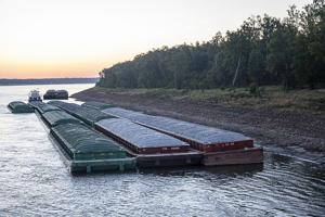Key commerce disrupted as barges grounded by low water halt Mississippi River traffic