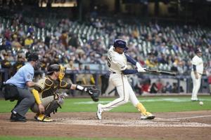 Brewers spoil stellar start by Padres pitcher to snap 3-game skid before heading back on the road