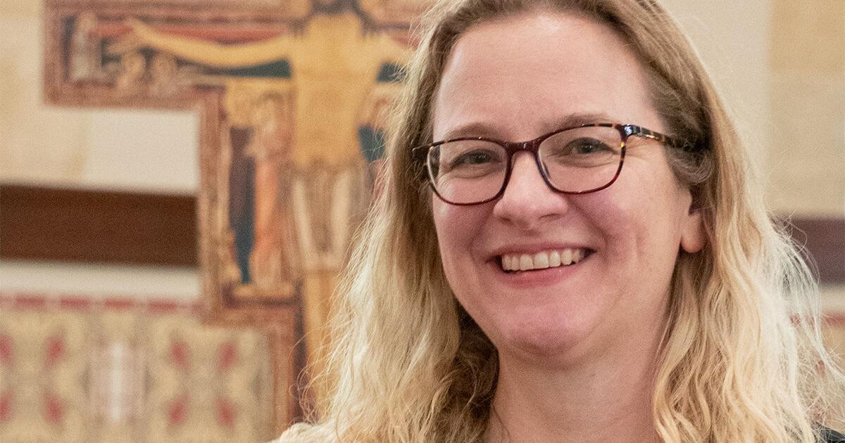 Prof Emily Rancourt Viterbo prof Emily Dykman leads a life of faith and harmony