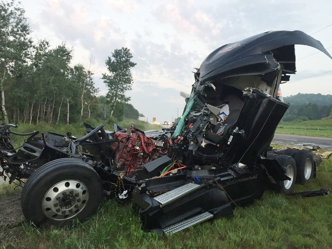 Two semitrailer drivers injured in I94 crash near Black River Falls