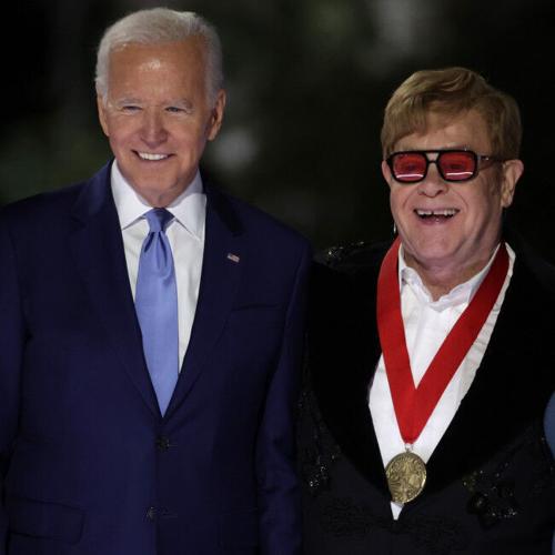Sir Elton John surprised with National Humanities Medal by President Joe Biden