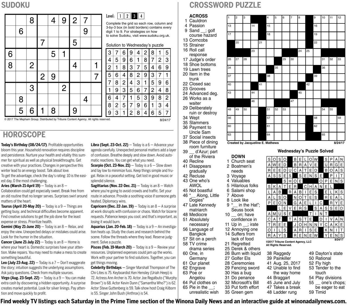 TRIB puzzles 8-24 | | lacrossetribune.com