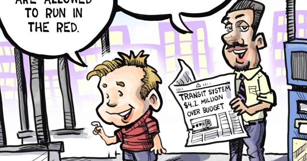 Metro Transit buses and budget run in the red in Phil Hands' cartoon