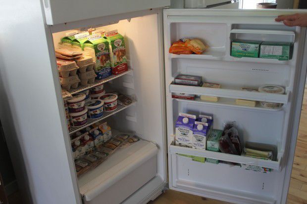 spoiled food in fridge