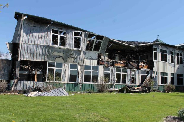 Organic Valley Headquarters damage up close