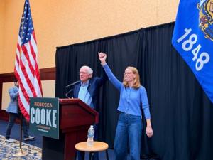 Bernie Sanders rallies with Rebecca Cooke in key Wisconsin race