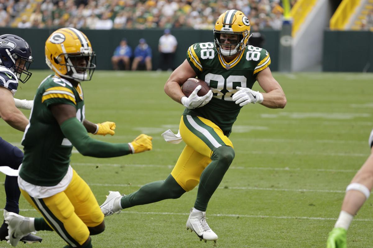 Packers rookie tight end Luke Musgrave gets down to business