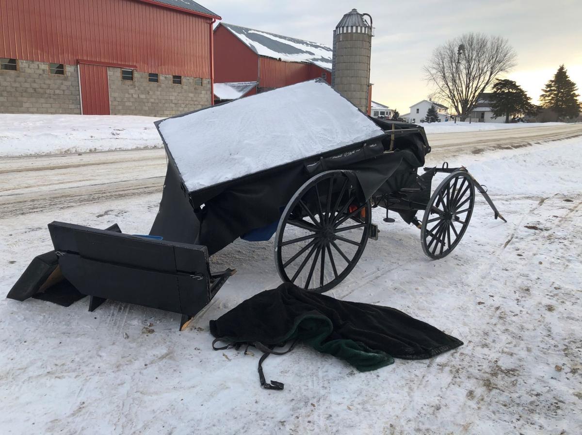 Car vs horse-drawn buggy collision