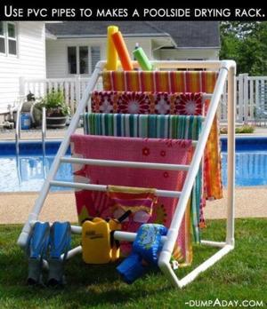 PVC drying rack for towels - Swimming Pool