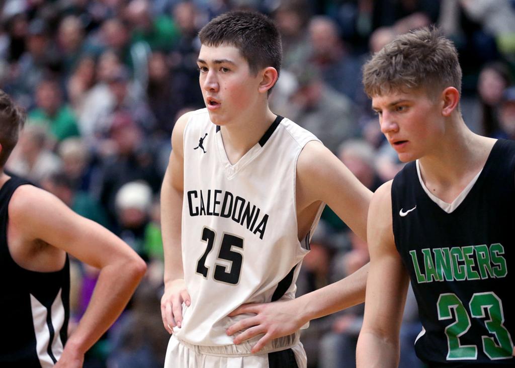 High School Boys Basketball Caledonia S Sam Privet Battles Back