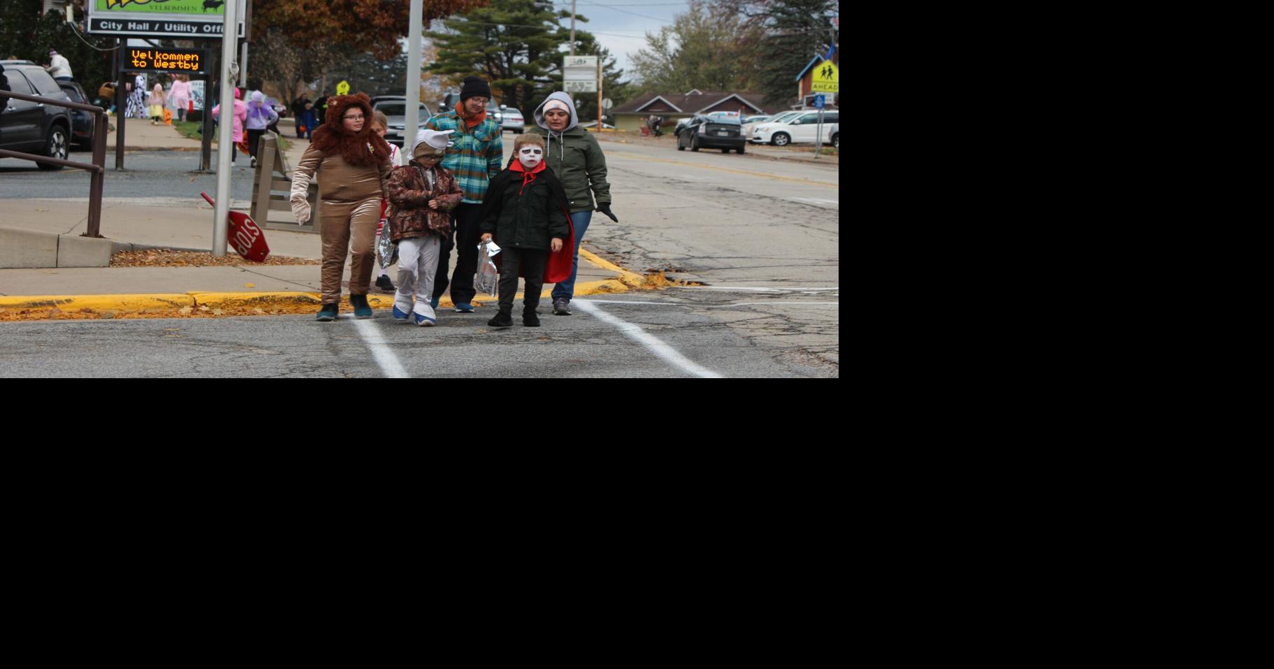 Cold afternoon doesn't slow down trickortreating in downtown Westby