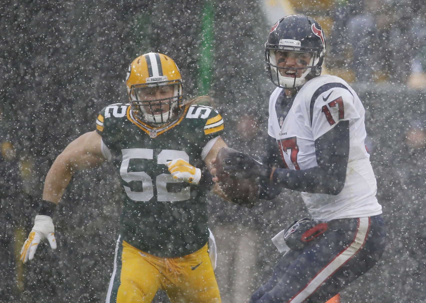aaron rodgers stats in snow