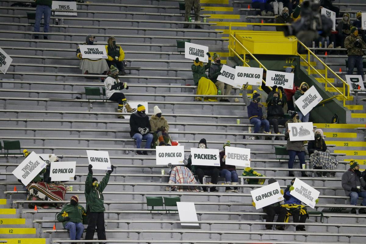 Small number fans at Lambeau Field 12-6-20, AP photo