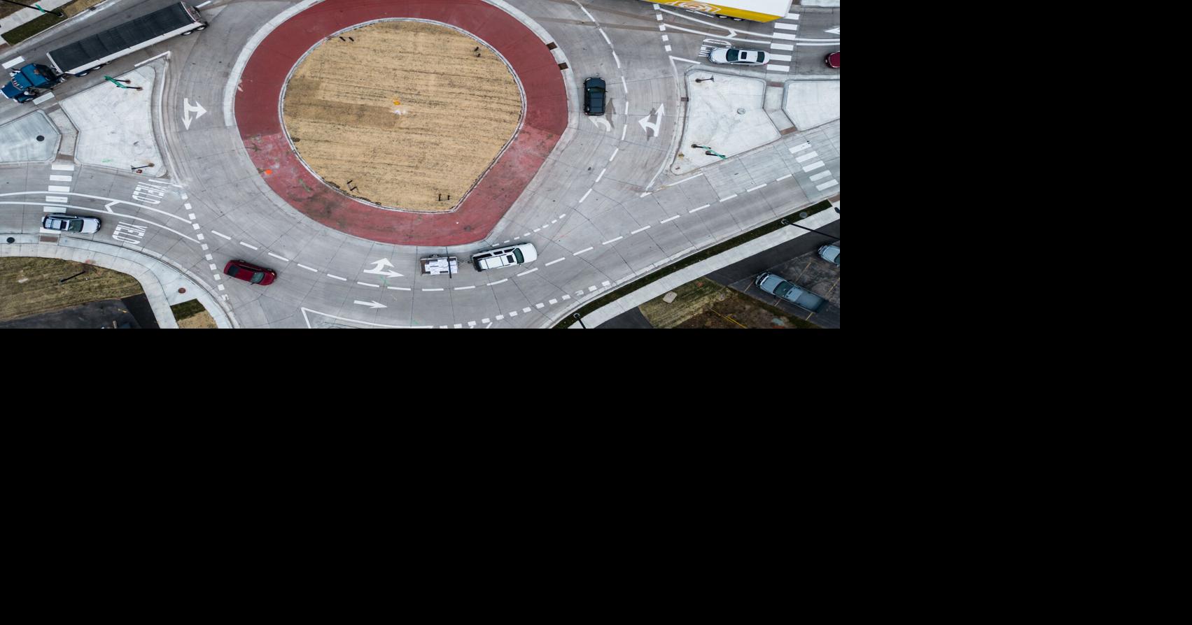 Completed roundabouts on South Avenue