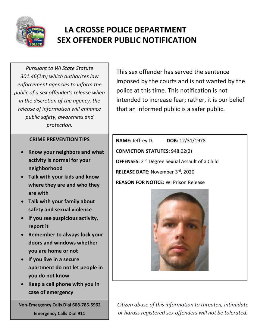 Treatment for sex offender delivery