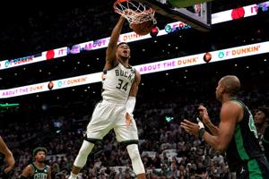 Giannis triple-double helps Bucks beat Celtics in Game 1, steal home-court advantage