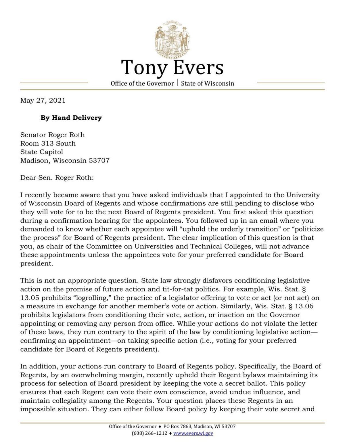 2021_05_27 Evers Letter to Sen Roth.pdf