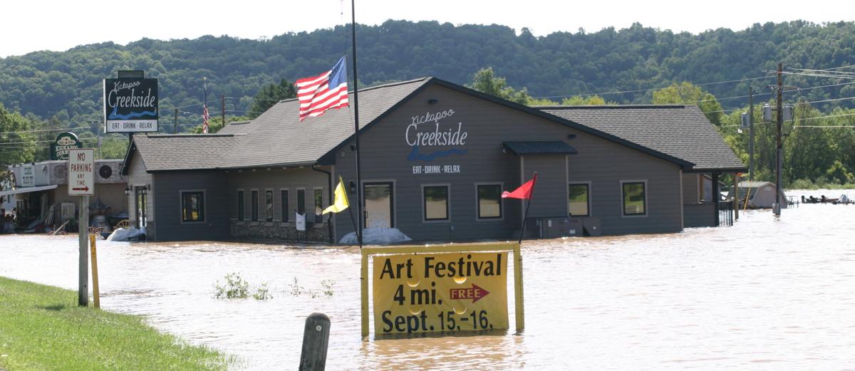Kickapoo River reaches epic levels in Readstown in Vernon County