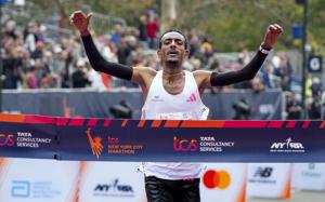 Tola sets NYC Marathon course record to win men's race; Obiri takes women's title