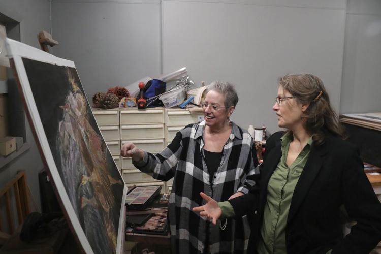 Roberta Condon and Lorraine Ortner-Blake in Condon's studio