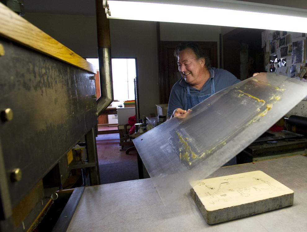 A passion for printing Winona artist creates using homemade press