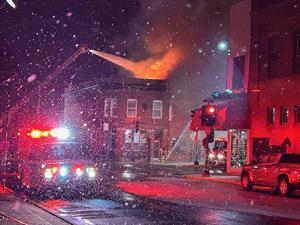 Two firefighters injured battling downtown Tomah building fire Friday night