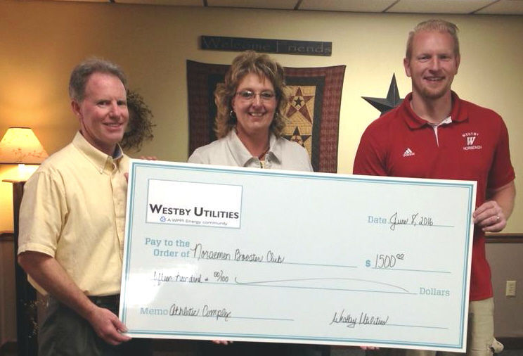 Westby Utilities donate to Westby Norsemen Boosters