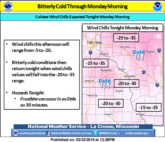 Wind chill advisory in place as temperatures fall