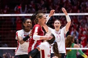 Wisconsin volleyball team playing a numbers game in the spring
