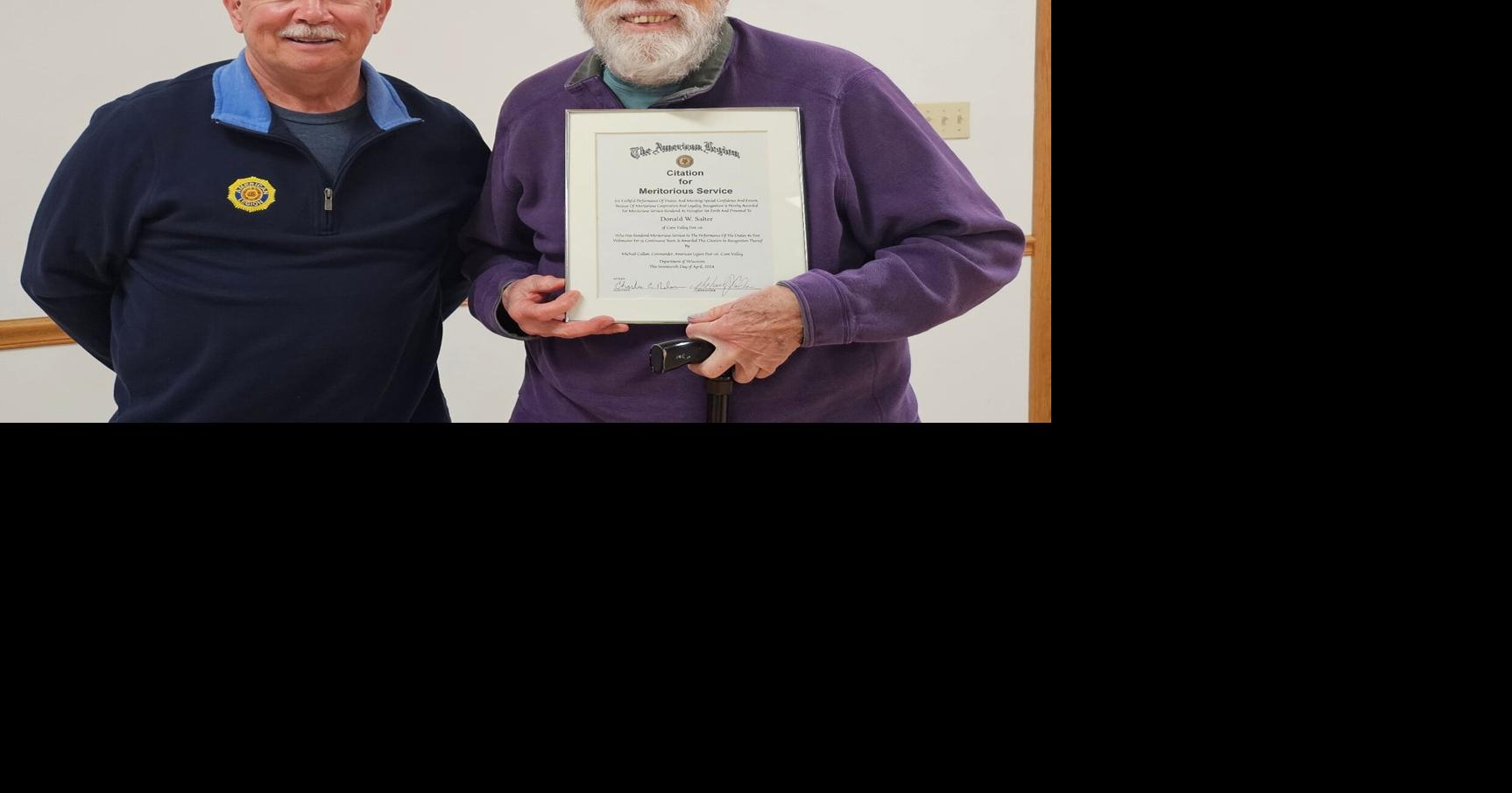 Coon Valley American Legion honors Salter, Hofslien for extraordinary